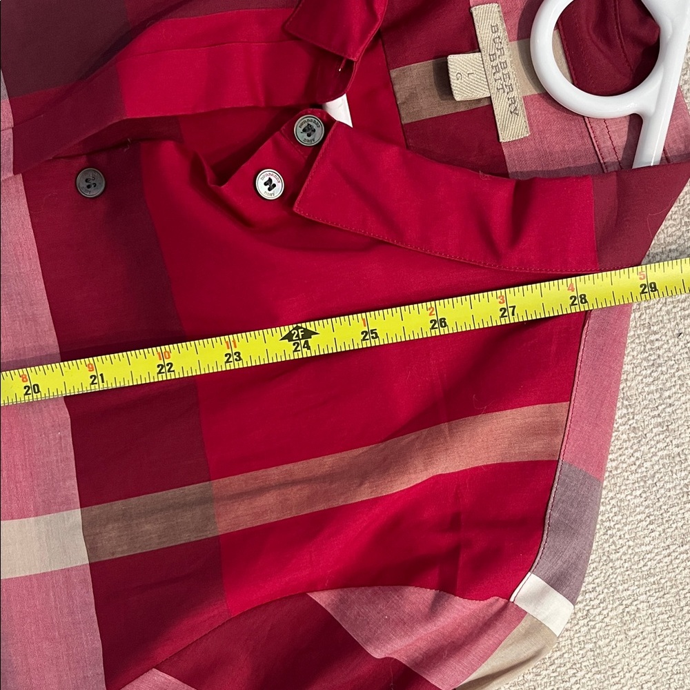 Burberry Red Plaid Nova Check Button-Down Shirt - Picture 8 of 8